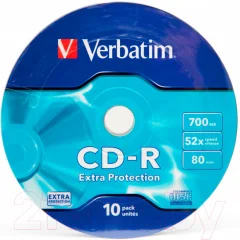 Набор дисков CD-R Verbatim 700мб Extra Protection / 43725 (10шт) — фото 1