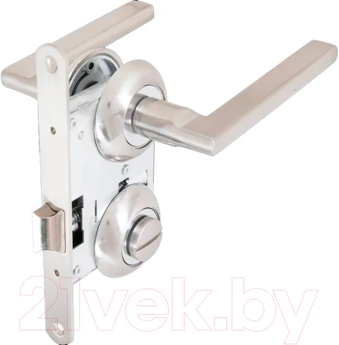 Защелка с ручками Lorena 71SN/70 завертка (белый никель, механизм L70)