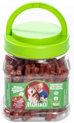 Лакомство для собак Molina Палочки из ягненка и риса / 7582 (400г)