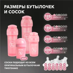 Бутылочка для кормления Twistshake Антиколиковая 79086 (125мл, пастельный розовый) — фото 8