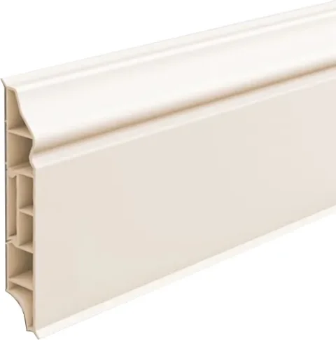 Плинтус Ideal Дюра фигурный 80мм 033 (2.2м, кремово-белый)
