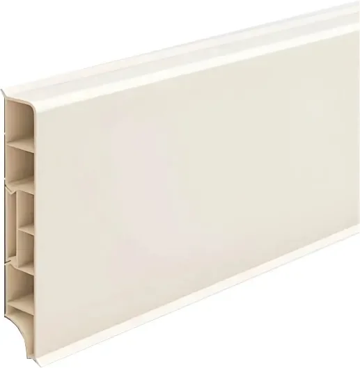 Плинтус Ideal Дюра прямоугольный 80мм 033 (2.2м, кремово-белый)
