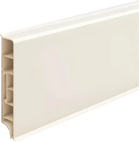 Плинтус Ideal Дюра прямоугольный 80мм 033 (2.2м, кремово-белый)