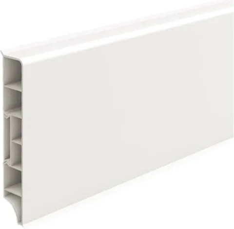 Плинтус Ideal Дюра прямоугольный 80мм 037 (2.2м, молочно-белый)