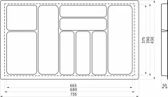 Органайзер для столовых приборов AKS 800 Basic 735x430 / 113 746 (белый) — фото 4