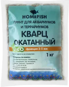 Грунт для аквариума Homefish Кварц окатанный / 80197 (1кг) — фото 1