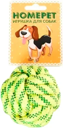 Игрушка для собак Homepet Узел из каната / 80563 (желтый/синий)