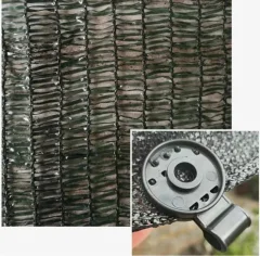 Сетка фасадная ЧЗМ Затеняющая 80% 6x10 (с клипсами) — фото 2