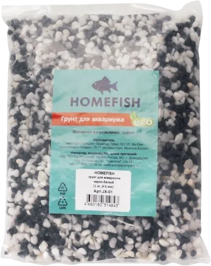 Грунт для аквариума Homefish 84342 (1кг, черный/белый)