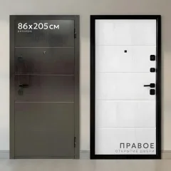 Входная дверь Guard Стандарт 86x205 (правая, темный орех/белое дерево) — фото 1