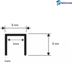 Профиль декоративный Profiling П-образный П-8х8 (2.7м, черный матовый) — фото 4