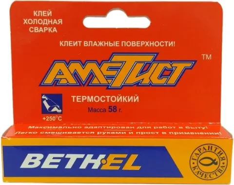 Клей Алмаз Холодная сварка Аметист термостойкий / 8902093 (58г)