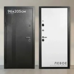 Входная дверь Guard Стандарт плюс 96x205 HDF (левая, антик темно-серебристый/белый) — фото 1