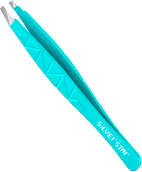 Пинцет косметический Silver Star АТ-9960 Косой (бирюзовый)