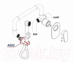 Подключение для душевого шланга Wasserkraft A022 — фото 3