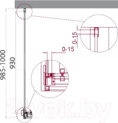 Душевая стенка BelBagno ACQUA-100-FIX-C-Cr — фото 3