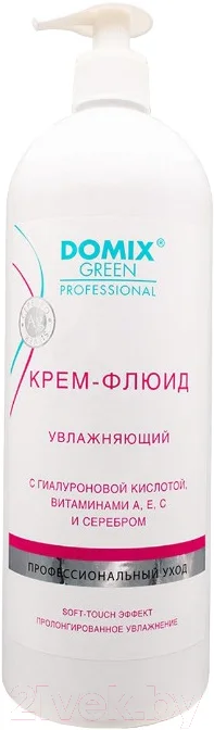 Крем для рук Domix Green Увлажняющий с гиалуроновой кислотой, витаминами A,E,C, серебром (1л) — фото 1