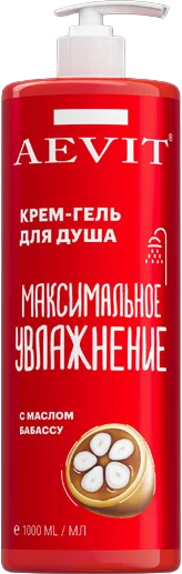 Гель для душа AEVIT Максимальное увлажнение с маслом бабассу (1л)