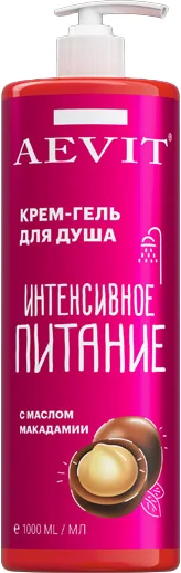 Гель для душа AEVIT Интенсивное питание с маслом макадамии (1л) — фото 1