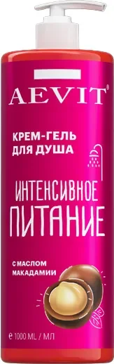 Гель для душа AEVIT Интенсивное питание с маслом макадамии (1л) — фото 3