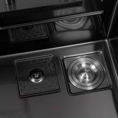Мойка кухонная со смесителем Arfeka AF PVD Nano 75x46 (черный) — фото 6