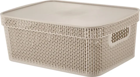 Корзина Keeplex Ajur с крышкой / KL411511005 (бежевый топаз)