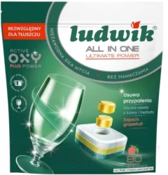 Таблетки для посудомоечных машин Ludwik All In One Grapefruit Doypack (80шт) — фото 3