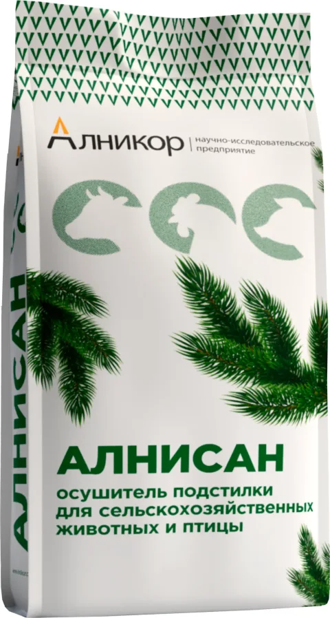 Осушитель подстилки Алникор Алнисан без дезинфектанта (3кг)