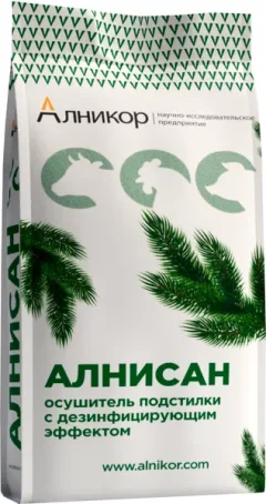Осушитель подстилки Алникор Алнисан с дезинфектантом (3кг) — фото 3