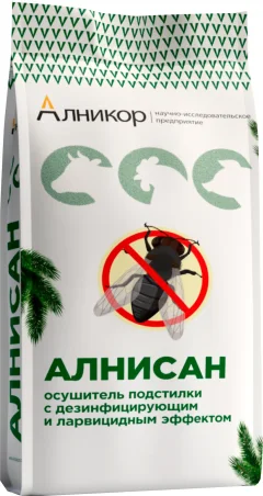 Осушитель подстилки Алникор Алнисан с ларвицидным эффектом и дезинфектантом (5кг) — фото 1