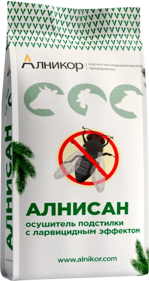 Осушитель подстилки Алникор Алнисан против мух (15кг)