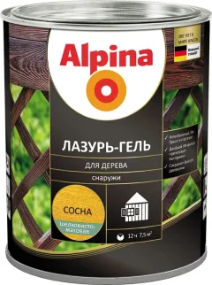Защитно-декоративный состав Alpina Лазурь-гель (сосна, 2л) — фото 1
