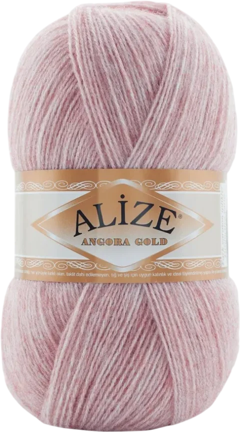 Пряжа для вязания Alize Angora Gold 20% шерсть, 80% акрил / 664 (550м, розовый меланж)