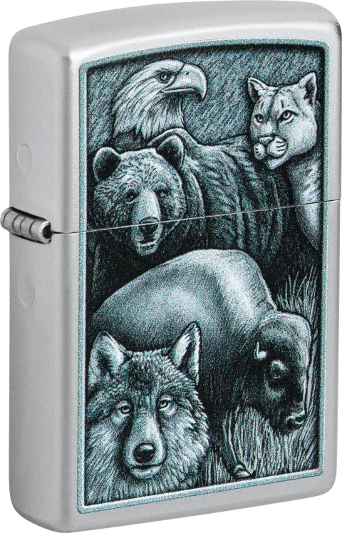 Зажигалка Zippo Animal Kingdom Design / 46237 (серебристый)