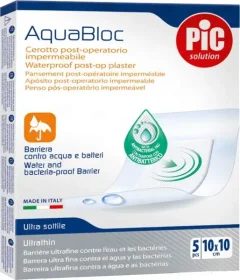Пластырь Pic Solution Aquabloc Стерильный послеоперационный водонепроницаемый (10x10см, 5шт) — фото 7