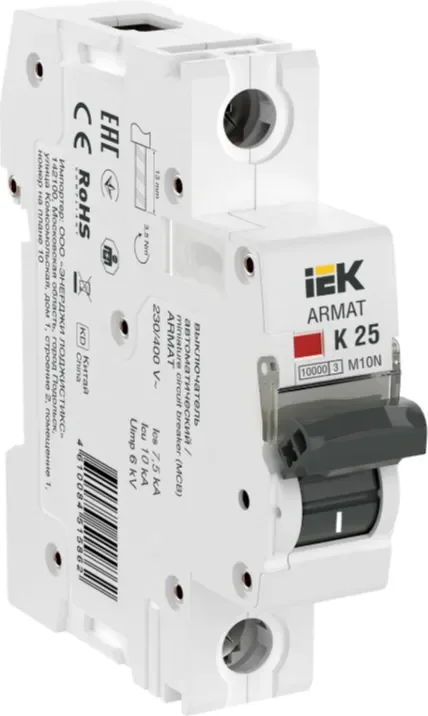 Выключатель автоматический IEK AR-M10N-1-K025