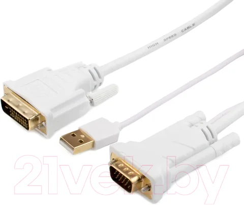 Кабель ATcom AT9505 DVI-VGA (1.8м, белый)