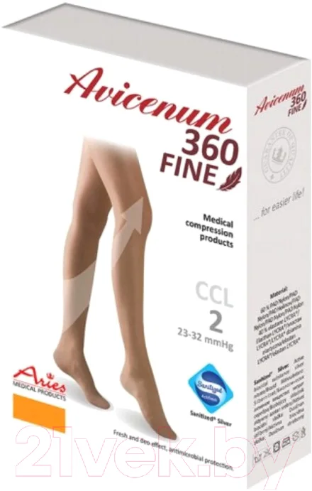 Колготки компрессионные Aries Avicenum 360 с закрытым носком / 8001 (M, long)