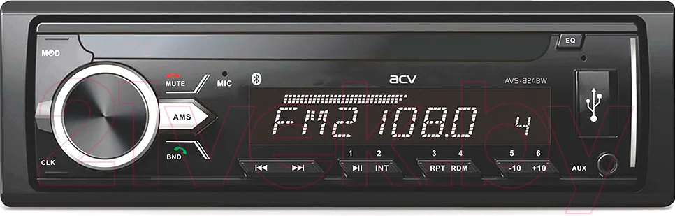 Бездисковая автомагнитола ACV AVS-824BW (белый)