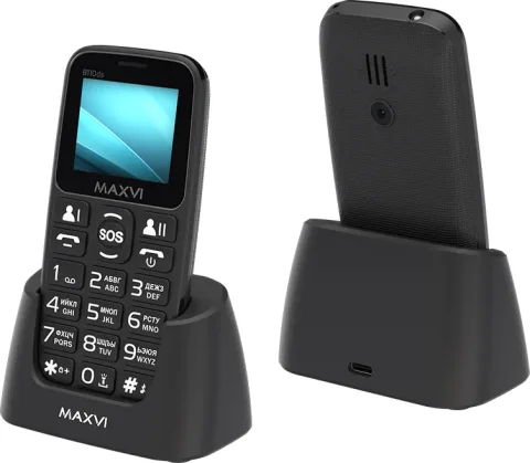 Мобильный телефон Maxvi B110ds (черный+ЗУ)