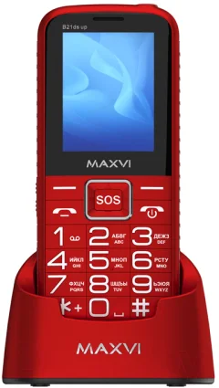 Мобильный телефон Maxvi B 21ds up (красный) — фото 3