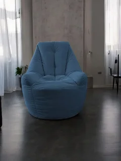 Кресло-мешок BeanBag Бенджамин / B-85x90-D (микровелюр джинс) — фото 2