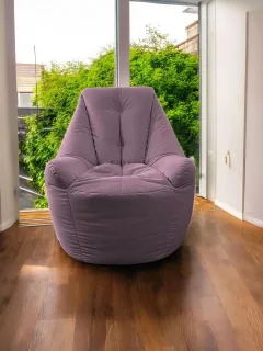 Кресло-мешок BeanBag Бенджамин / B-85x90-S (микровелюр сирень) — фото 2