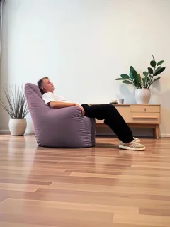 Кресло-мешок BeanBag Бенджамин / B-85x90-S (микровелюр сирень) — фото 4