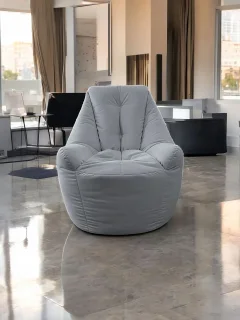 Кресло-мешок BeanBag Бенджамин / B-85x90-ST (микровелюр сталь) — фото 2