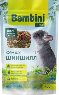 Корм для грызунов Bambini Pets Для шиншилл (400г) — фото 1