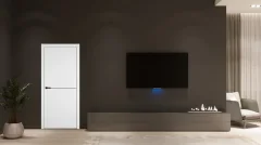 Дверь межкомнатная Emalex Basic 1 60x200 (Ice/ABS Black) — фото 5