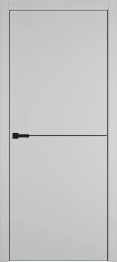 Дверь межкомнатная Emalex Basic 1 90x200 (Steel/ABS Black/молдинг черный) — фото 1