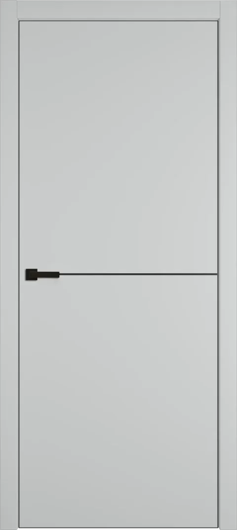 Дверь межкомнатная Emalex Basic 1 90x200 (Steel/ABS Black/молдинг черный)