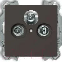 Розетка ABB Basic 55 / SP610230TRIAX1S-05.36-01.01-01.00 (шато-черный, лицевая панель)